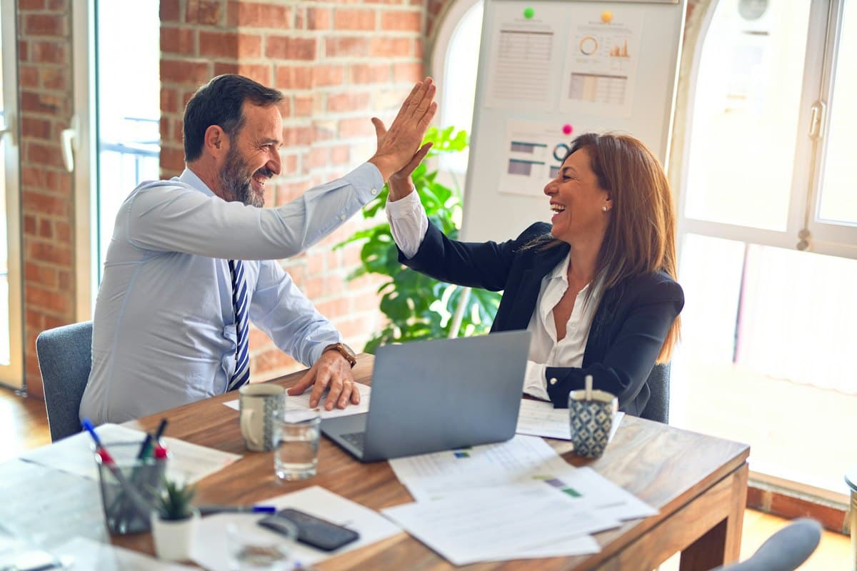 Two business owners closing a deal